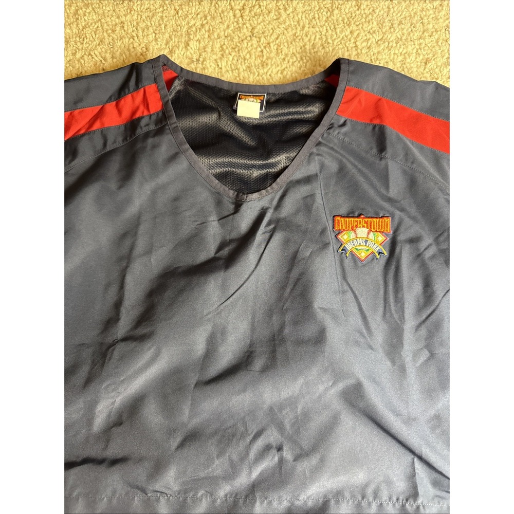 Cooperstown Jacket Mens 2XL Navy Red Dreams Park Windbreaker Short Sleeve